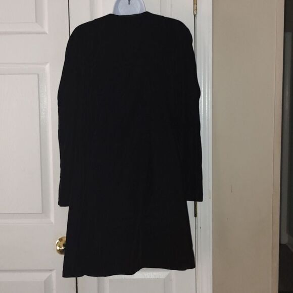 Vintage Karen Lucas for Niki velvet black open front jacket blazer cover  Sz M - Picture 4 of 6